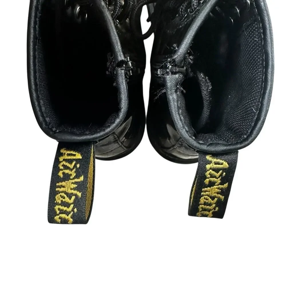 Doc Dr Martens Black Glitter Boots US 2 UK 3 AIR WAIR 1460 Y Zip